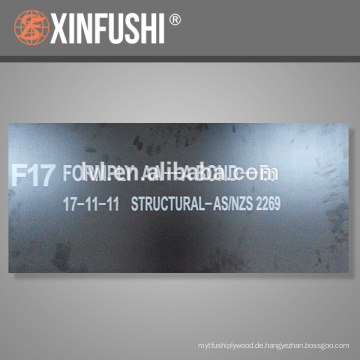 TOP Grade F17 1200 * 1800 * 17MM Strukturelles Sperrholz für den Fidschi-Markt aus China